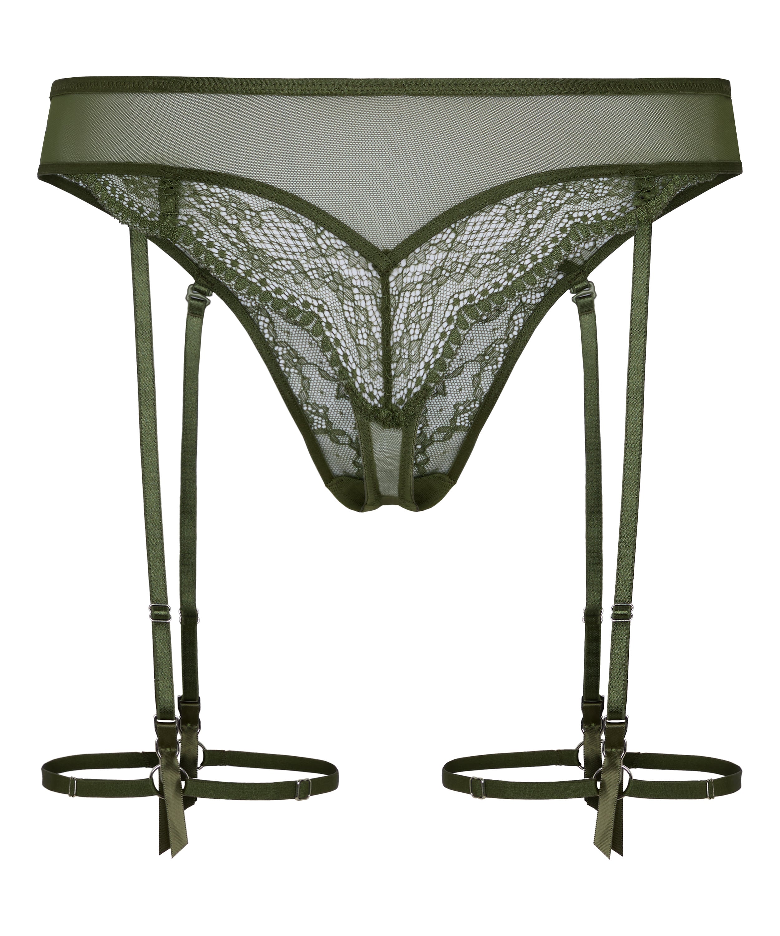 Isabelle High-Waisted Highleg Thong, Green, main