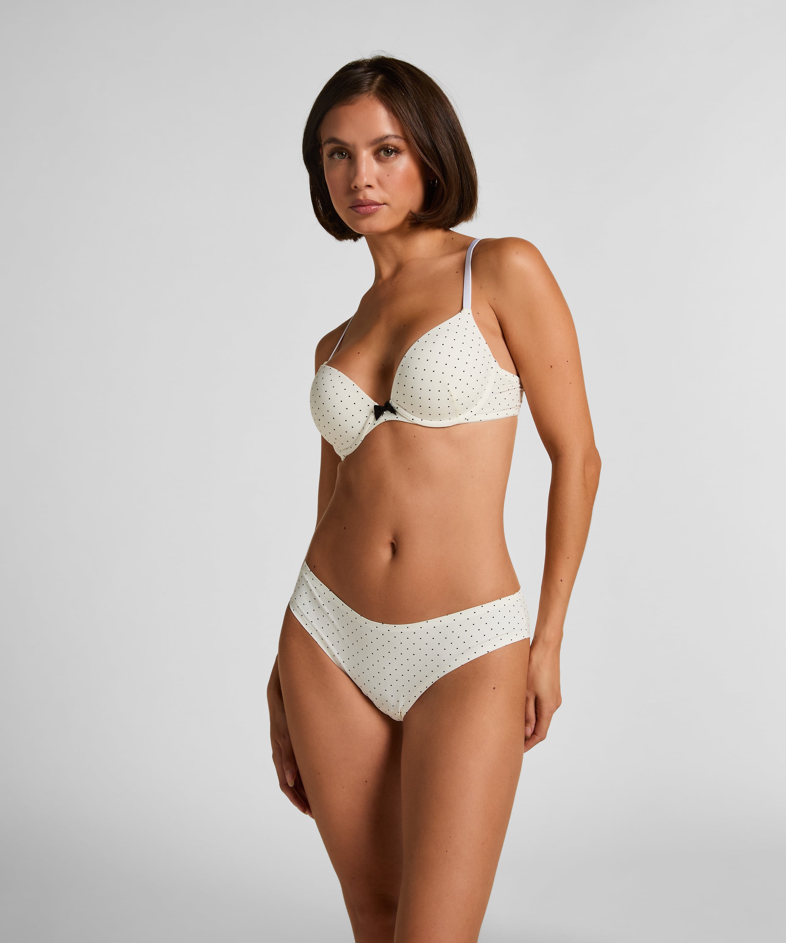 Plunge Padded Underwired Bra, White, main