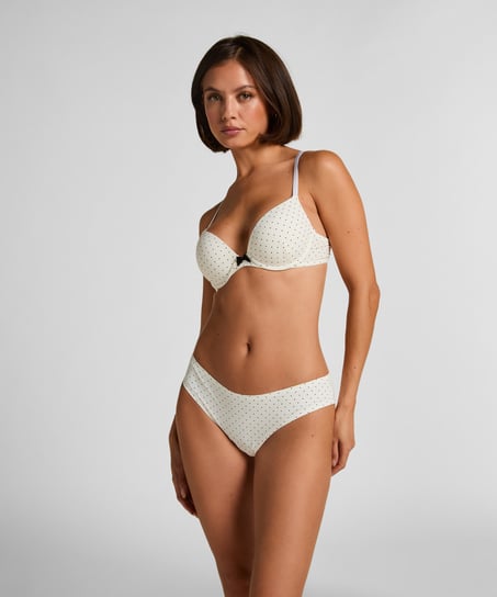 Plunge Padded Underwired Bra, White