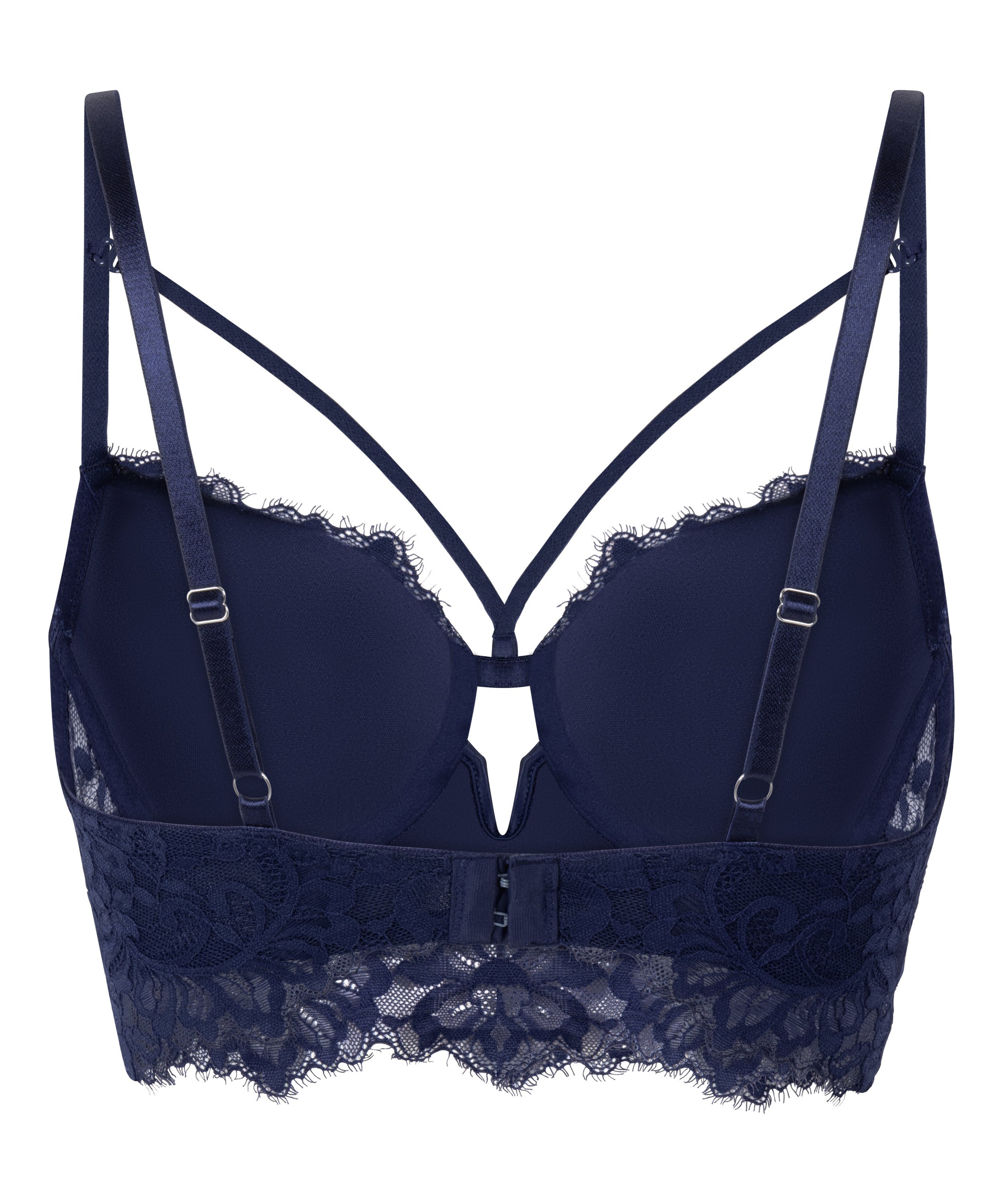 Isabella Padded Underwired Longline Bra, Blue, main