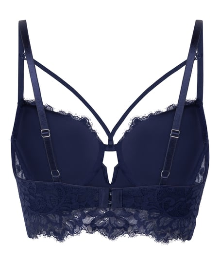 Isabella Padded Underwired Longline Bra, Blue