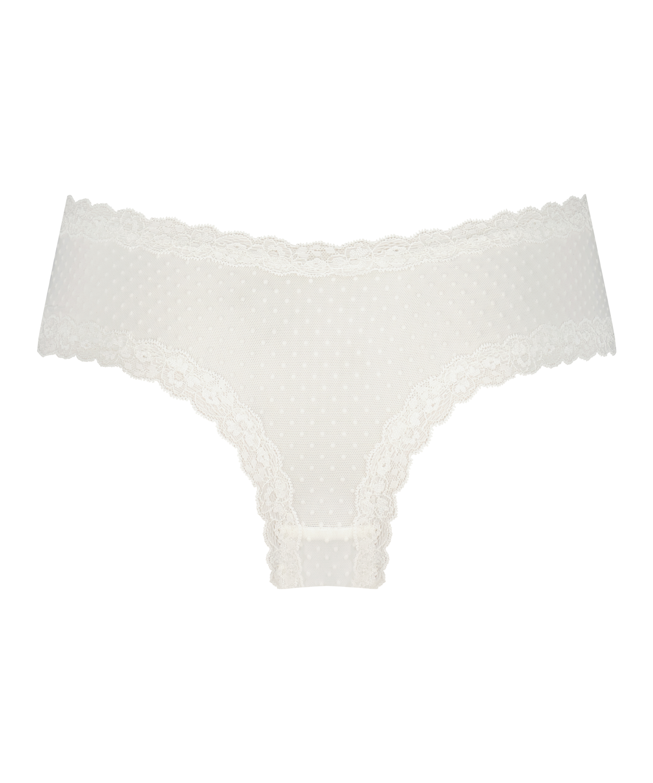 V-shaped Brazilian knickers mesh, White, main