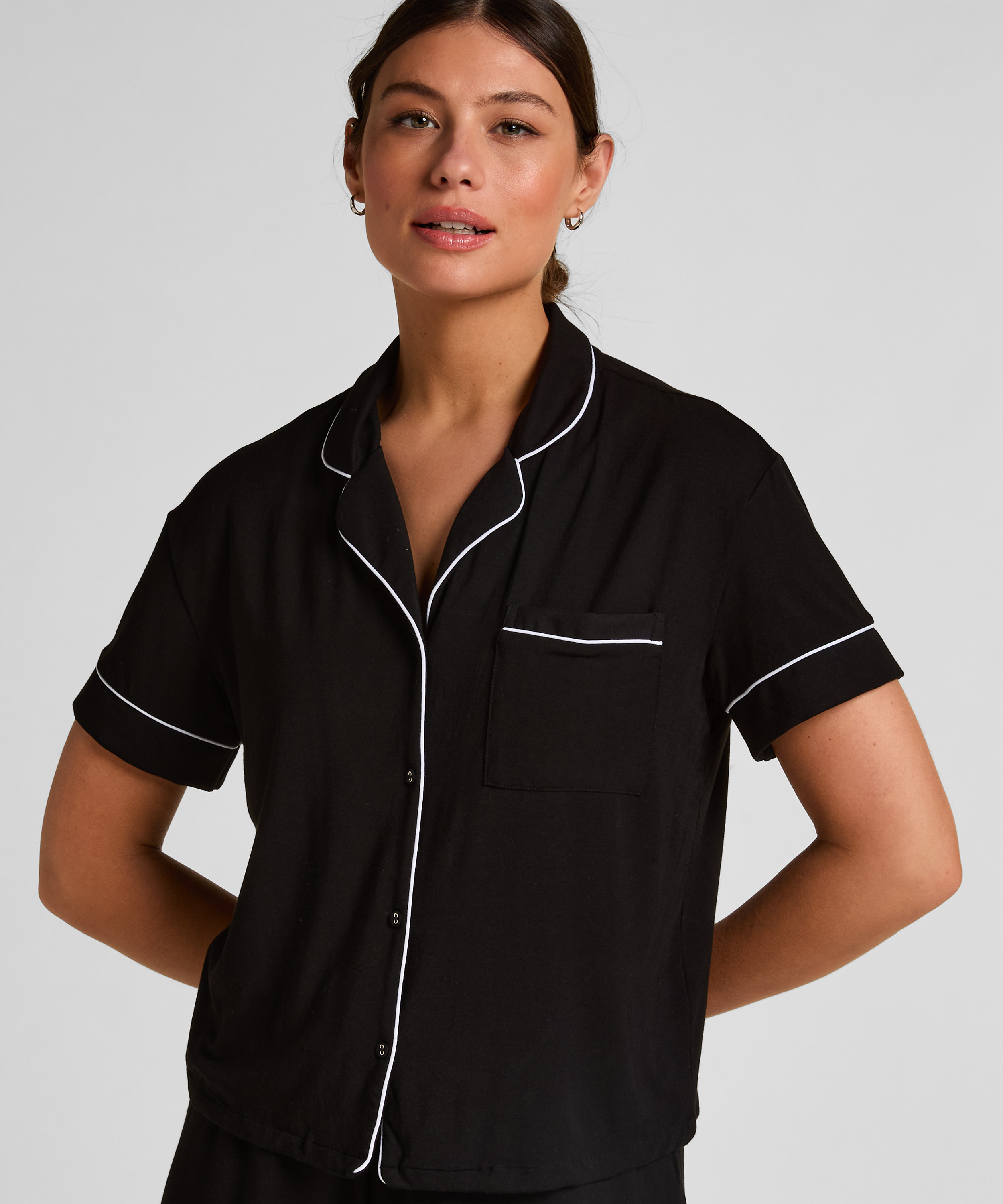Essential Jersey Short-Sleeved Jacket, Black, main