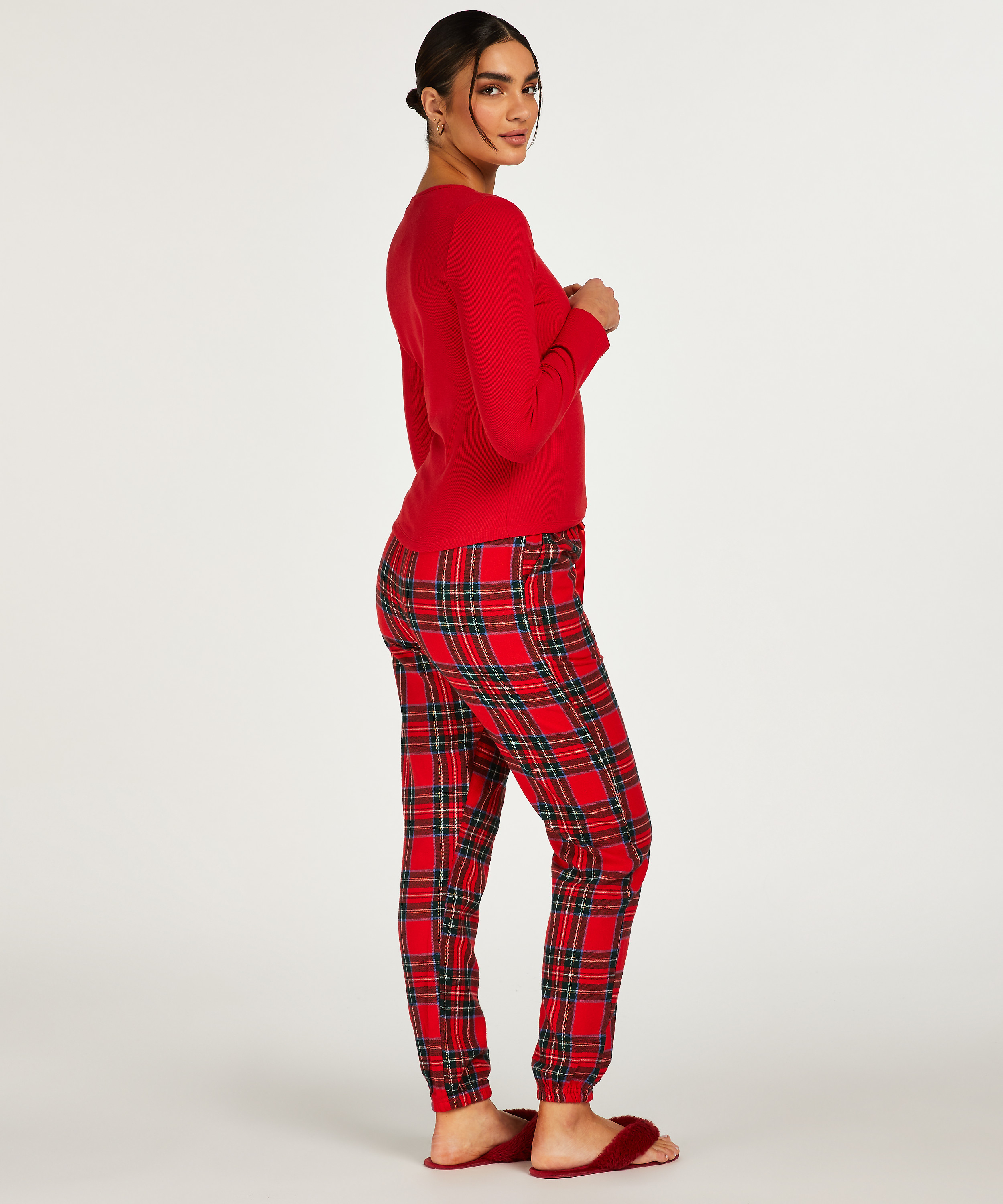 Petite Flannel Pyjama Pants, Red, main