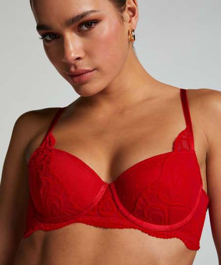 Pippa Padded Underwired Bra, Red