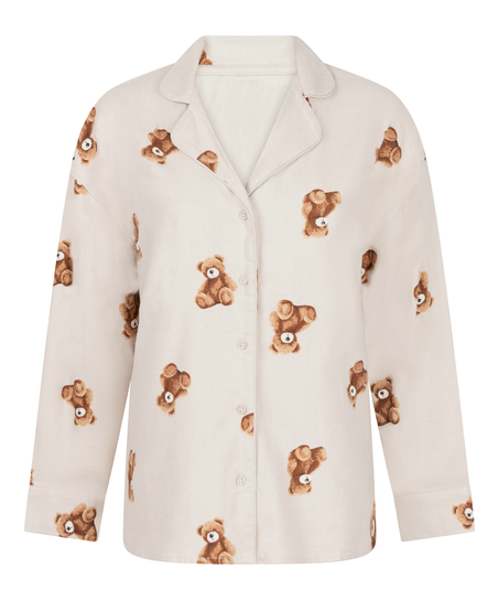 Jacket Flannel Twill Bear, Beige