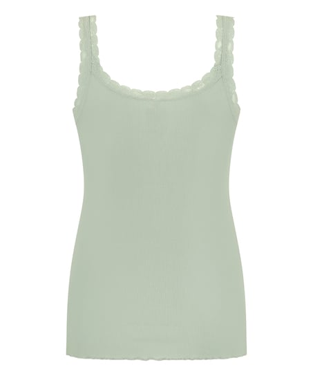 Singlet Rib Jersey Lace, Green