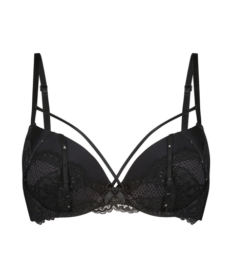Bijou Padded Maximiser Underwired Bra, Black