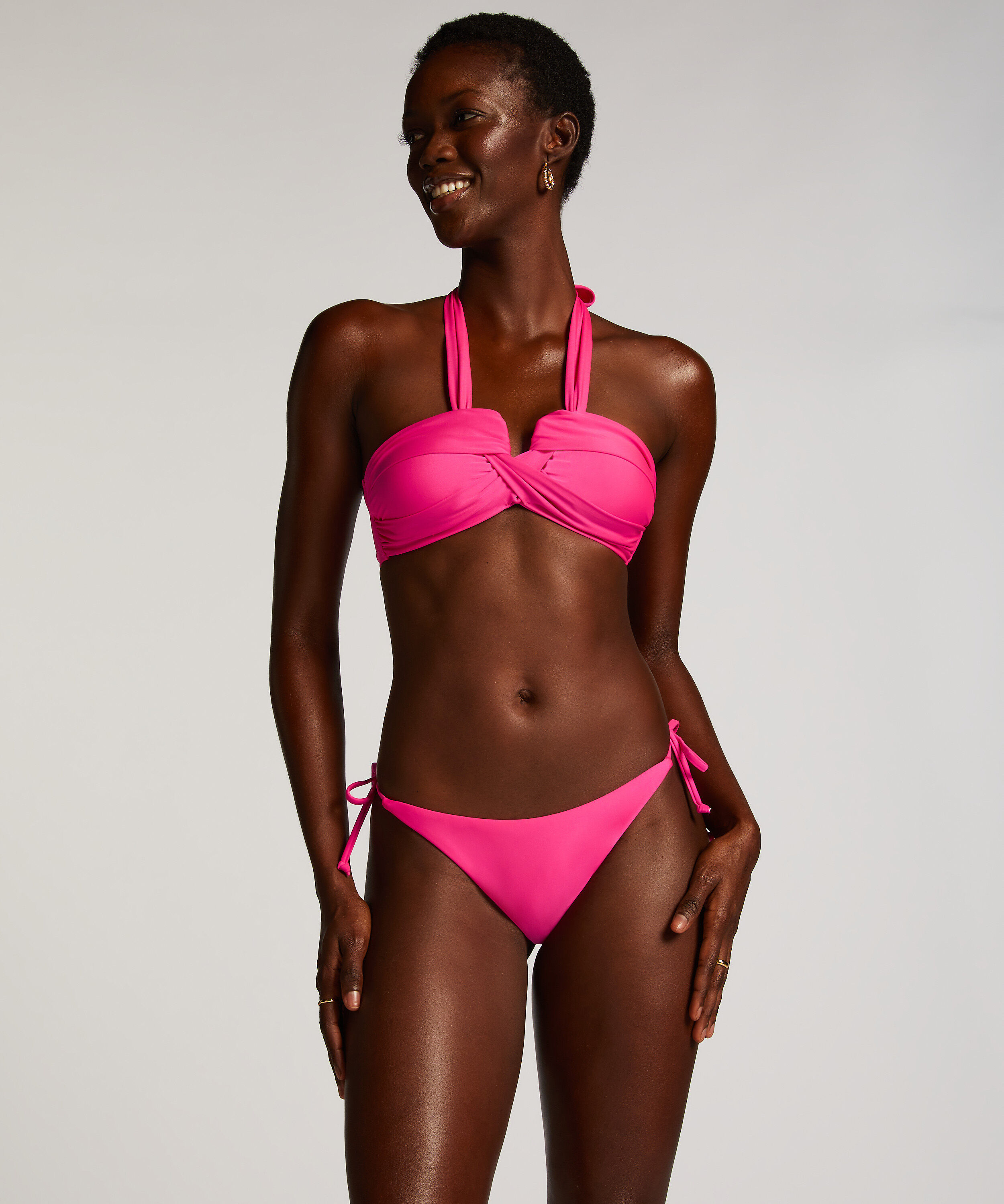 Naples Thong Bikini Bottoms, Pink