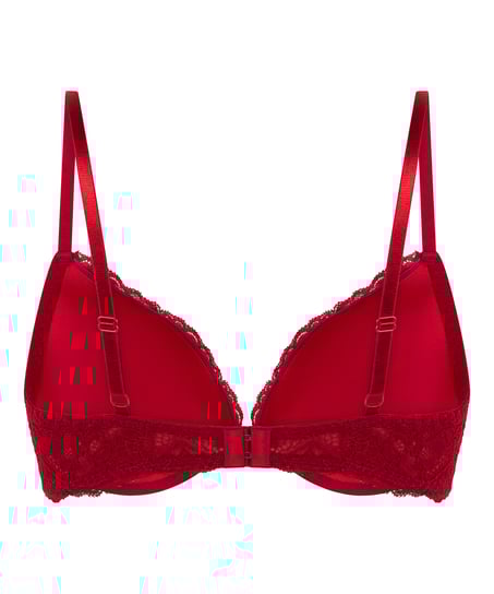 Marine Padded Push-Up Underwired Bra, Red