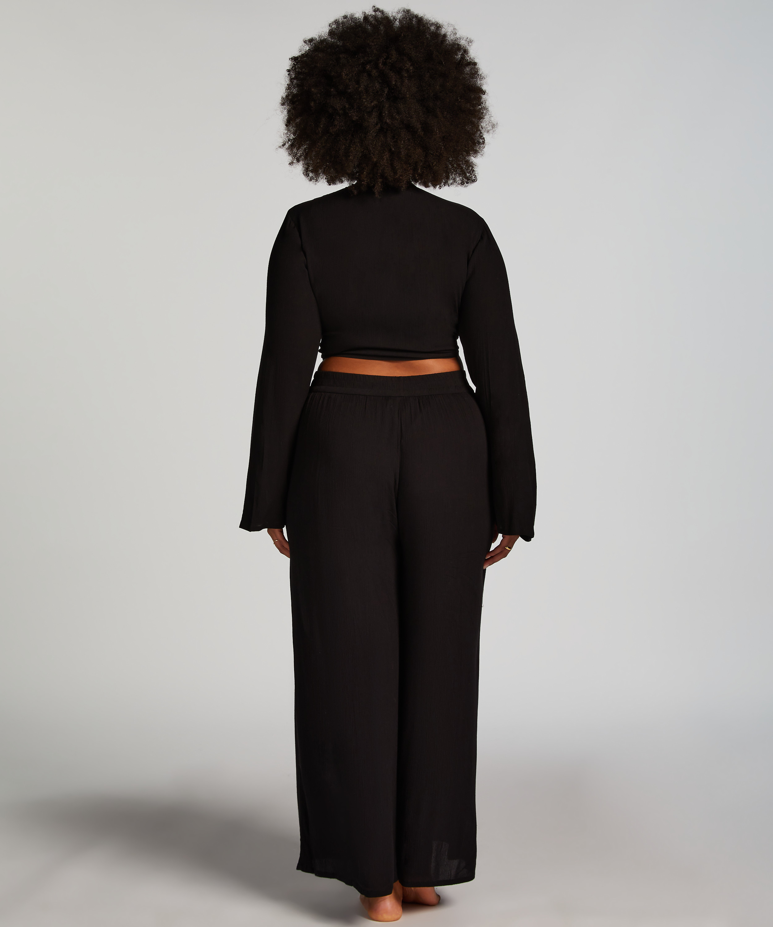 Knot Long Sleeve Top, Black, main