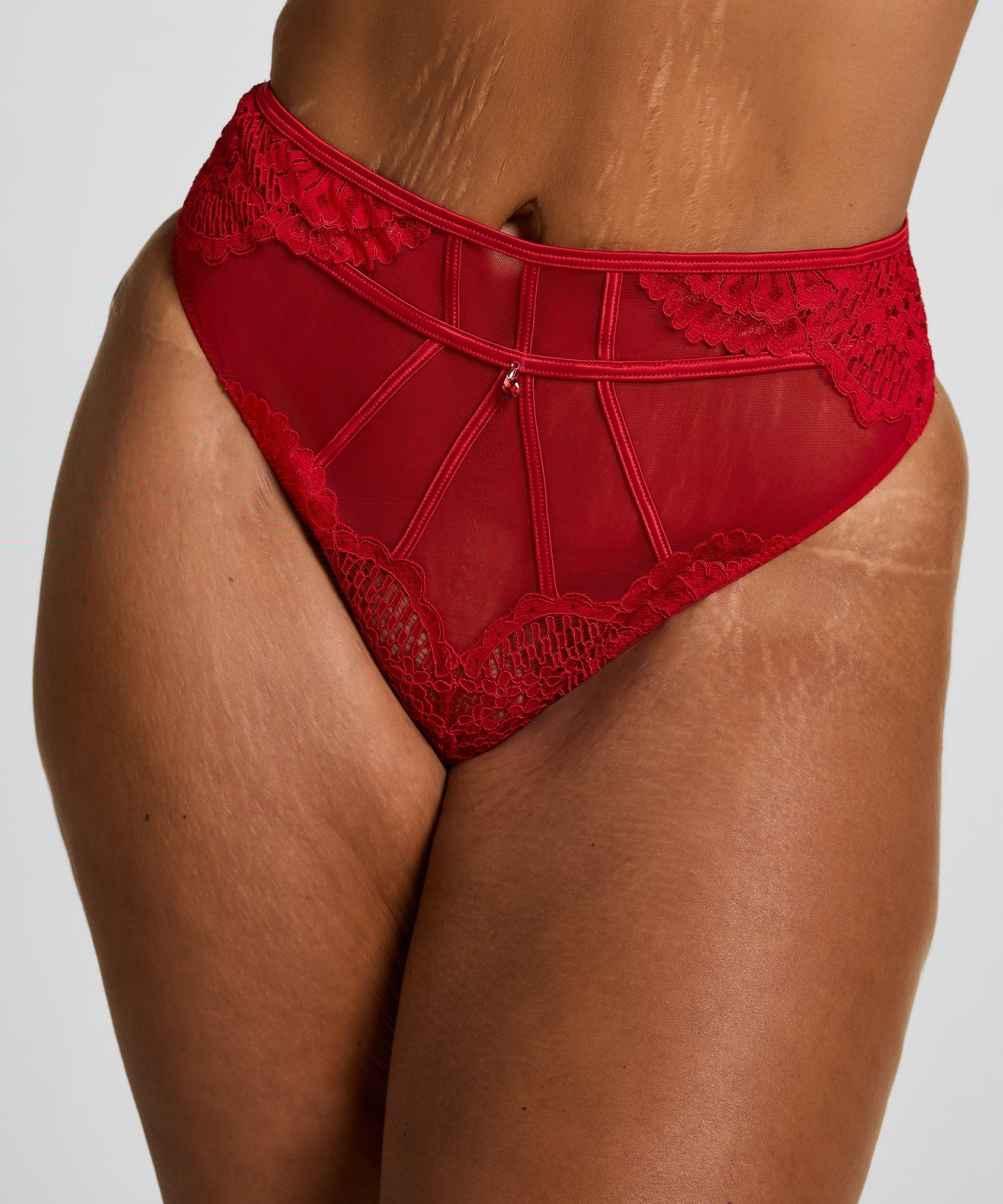 Withney Suspender Thong, Red, main