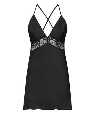 Nina Slip Dress, Black