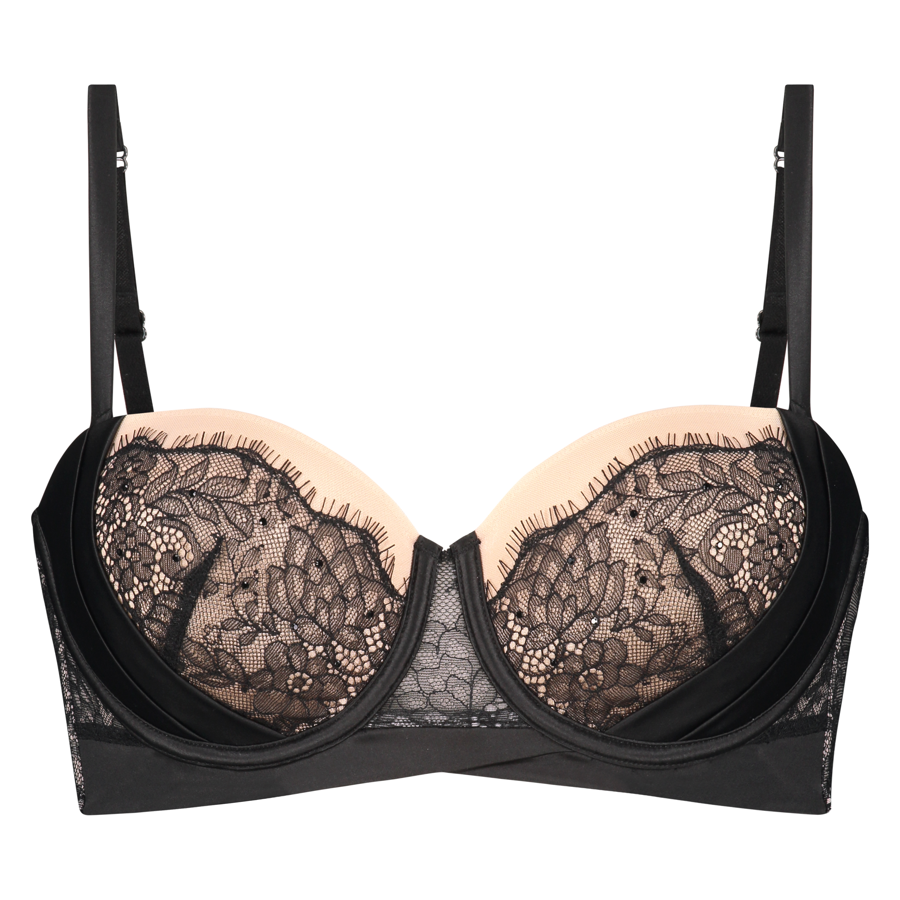 Elsa Padded Strapless Underwired Bra, Black, main