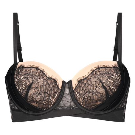 Elsa Padded Strapless Underwired Bra, Black
