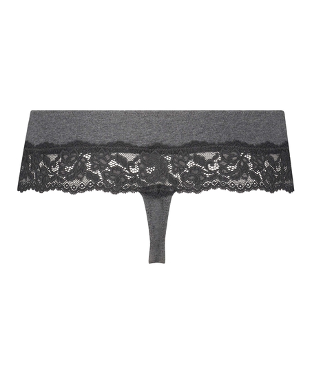 Cotton boxer thong, Gray