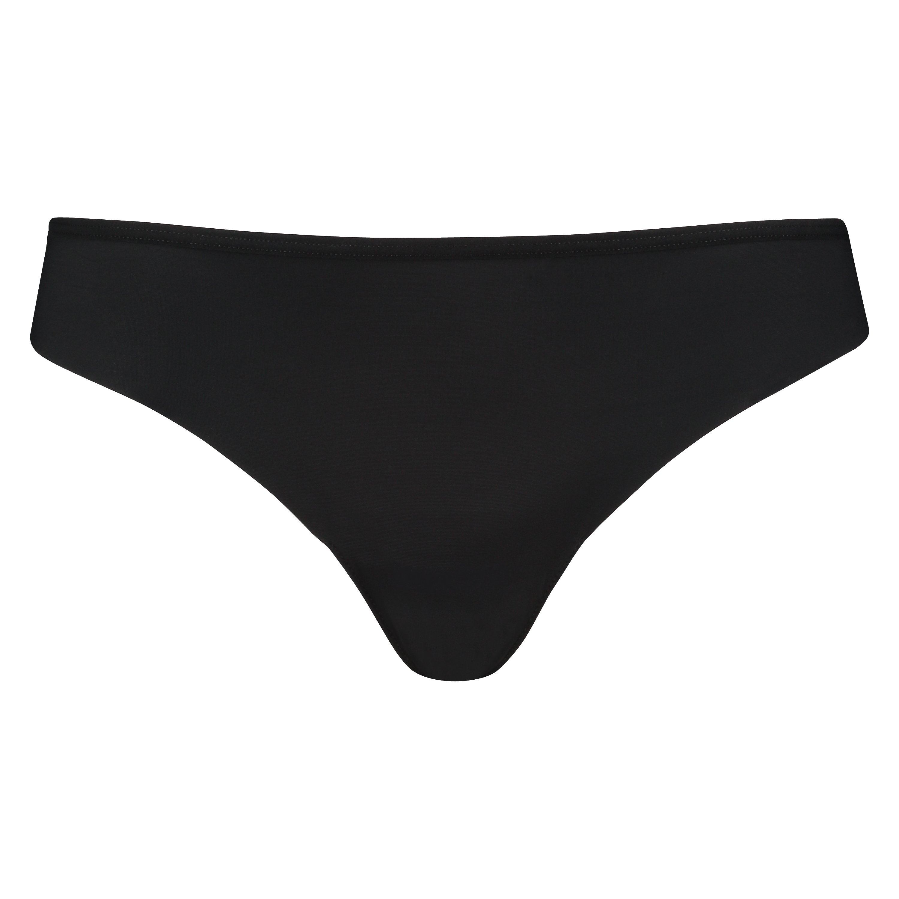 Lace Back Invisible Thong, Black, main