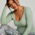 Ribbed Pyjama Top, Green