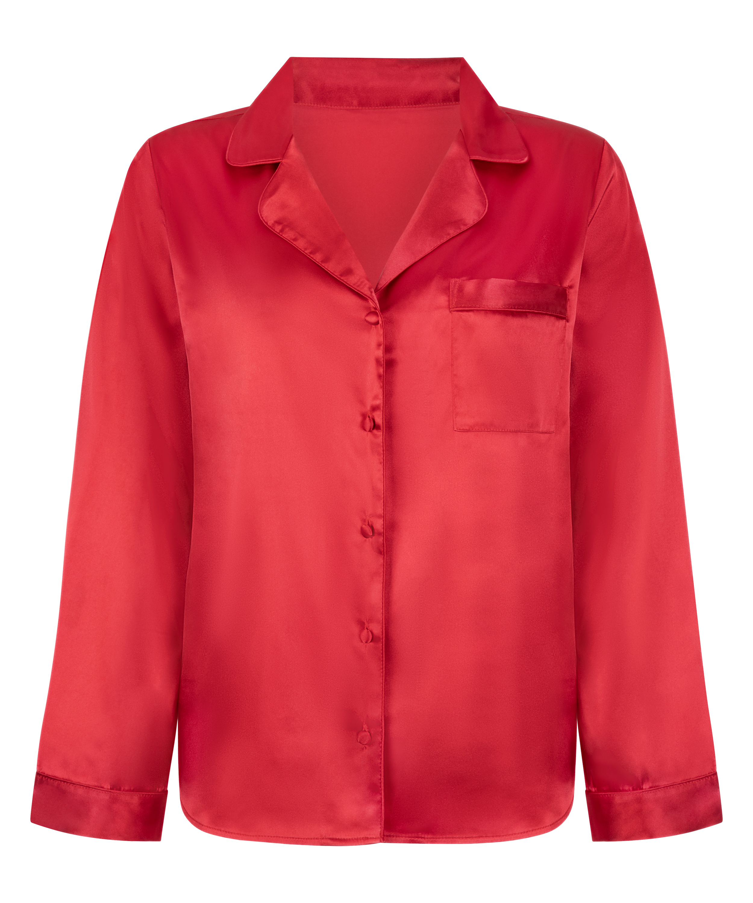 Satin Long-Sleeved Jacket, Red, main