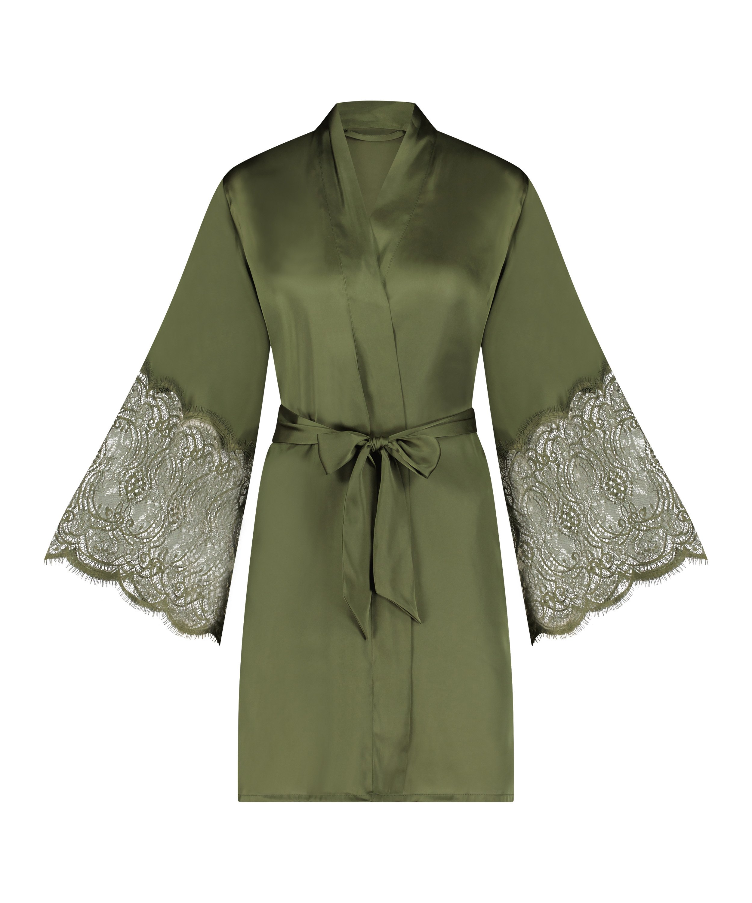 Satin Kimono, Green, main