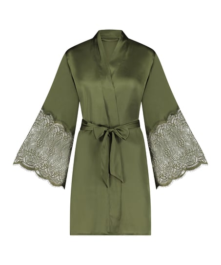 Satin Kimono, Green