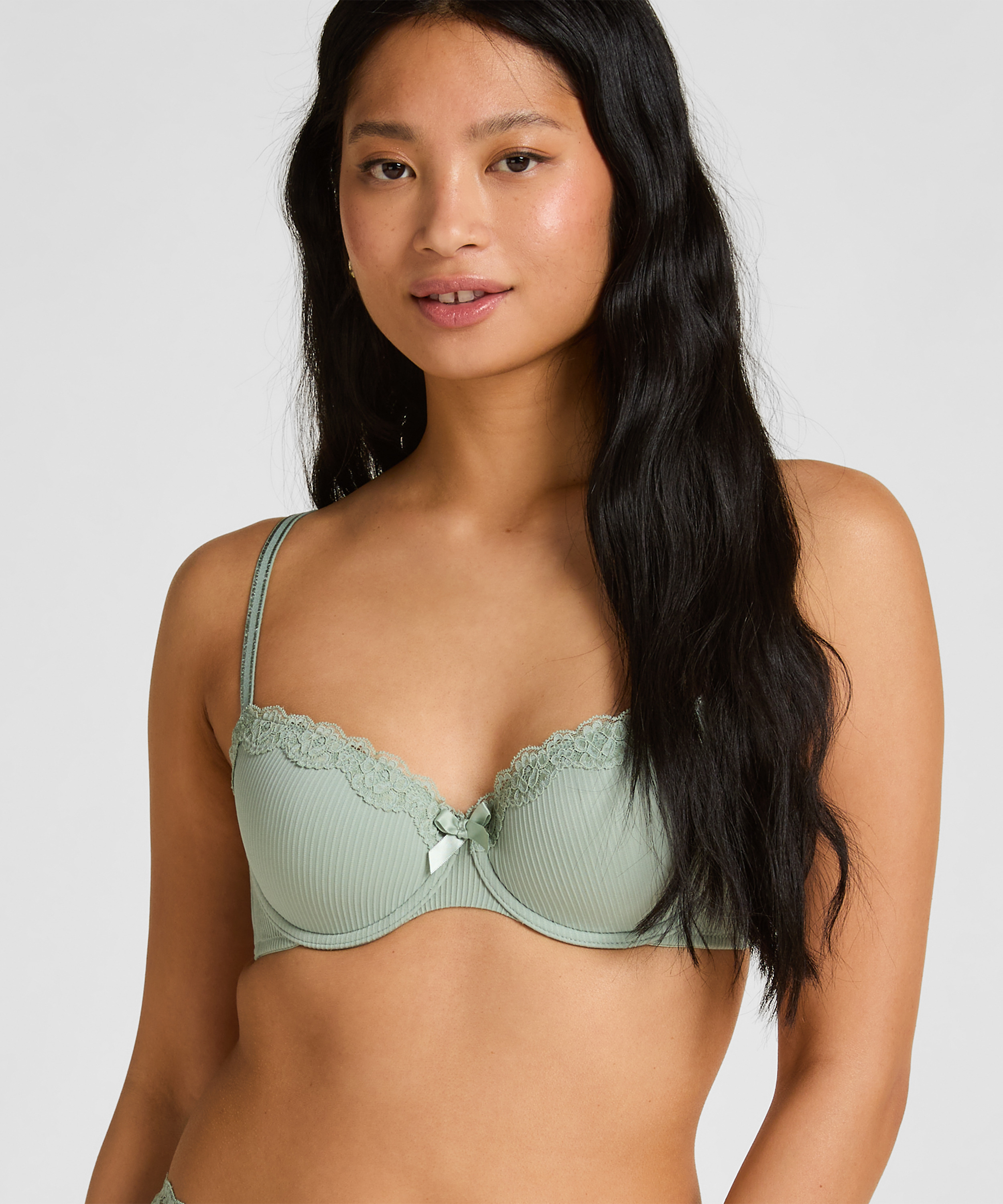 Lola Padded Underwired Bra, Green, main