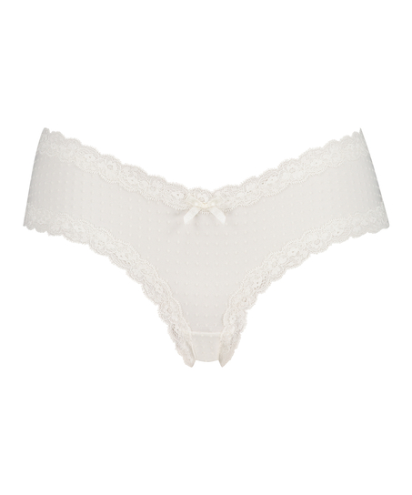 V-shaped Brazilian knickers mesh, White