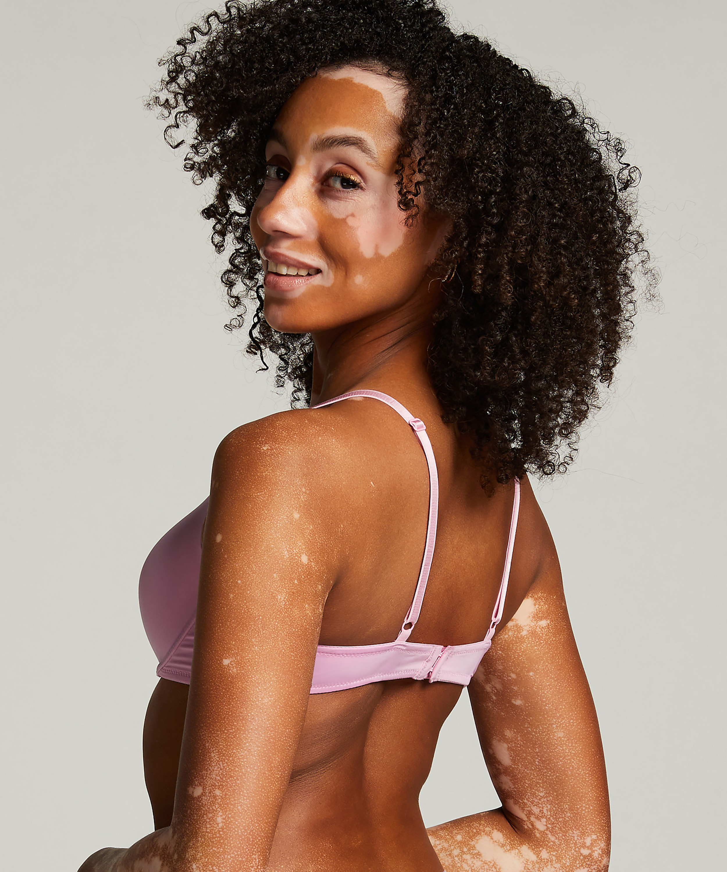 Plunge Padded Underwired Bra, Pink, main