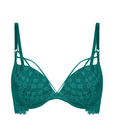 Daisy Padded Underwired Maximizer Bra, Green