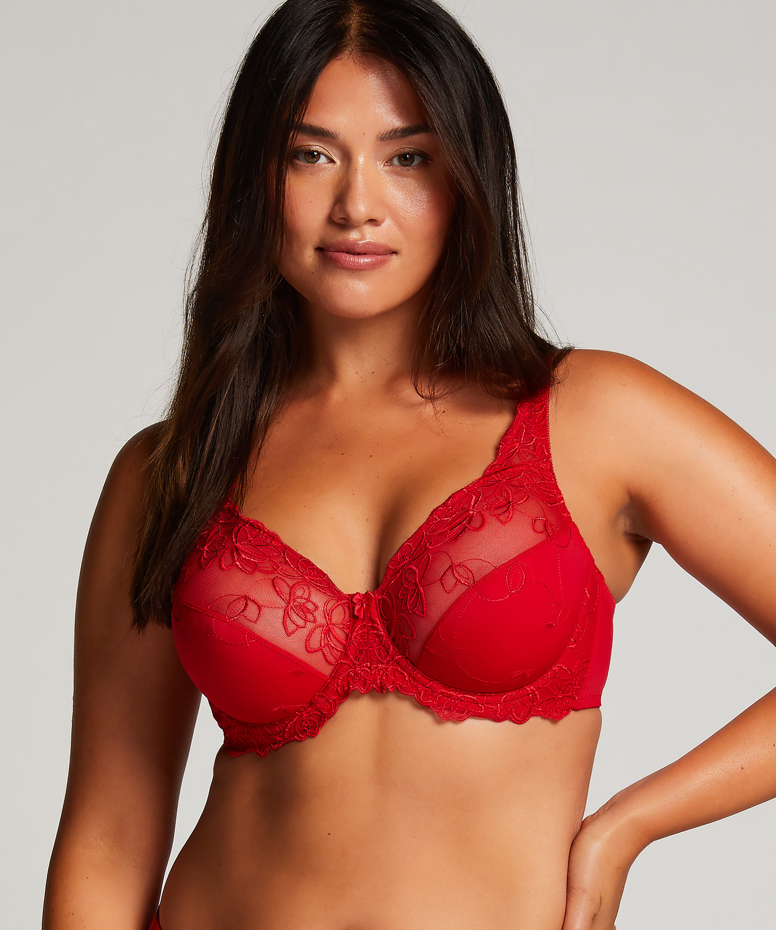 Diva Non-Padded Underwired Bra, Red, main