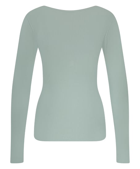 Long-Sleeved Pyjama Top, Green