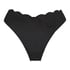 Highleg Bikini Bottom Scallop, Black