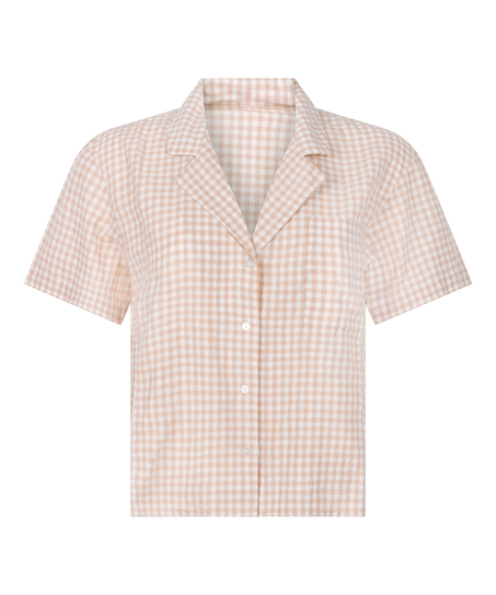 Jacket Linen Check, Beige