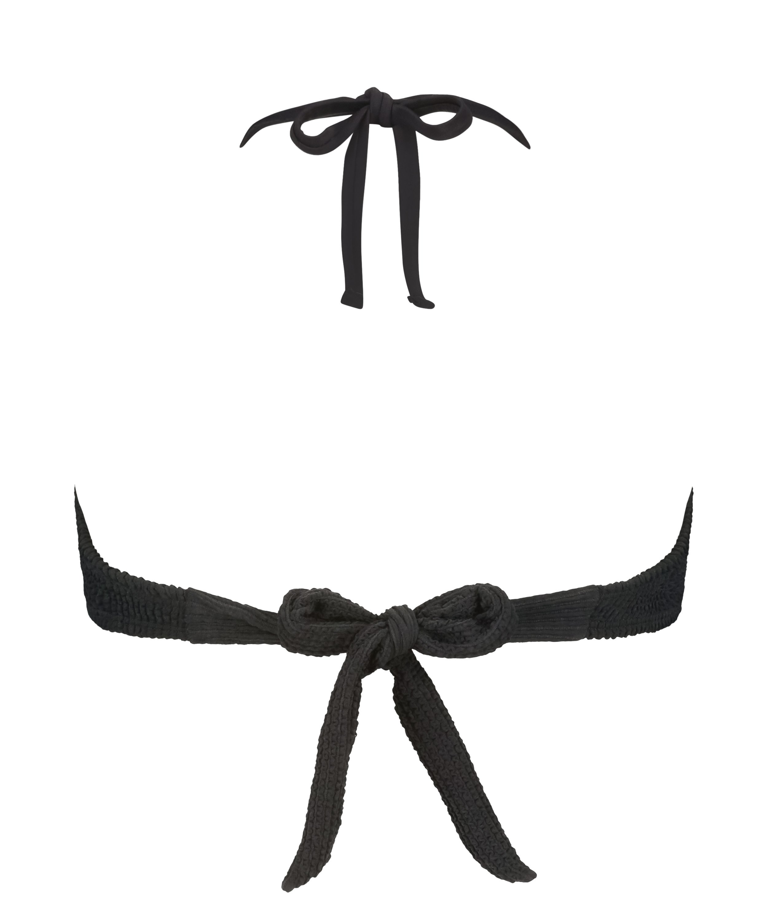 Crinkle Bandeau Bikini Top, Black, main