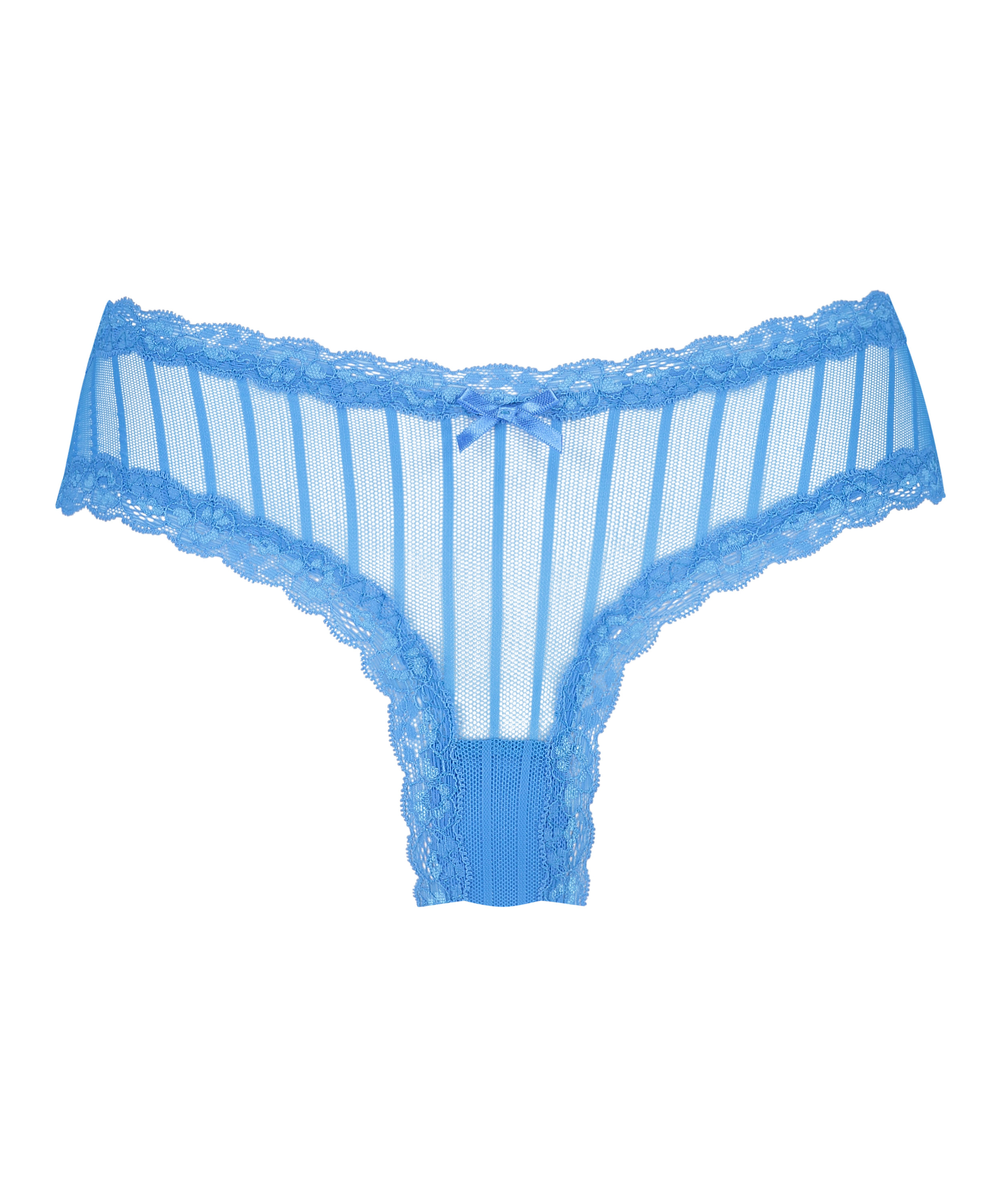 V-shaped Brazilian knickers mesh, Blue, main