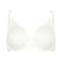 Satin Fleece Non-Padded Underwired Bra, White