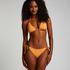 Scallop Lurex Triangle Bikini Top, Orange