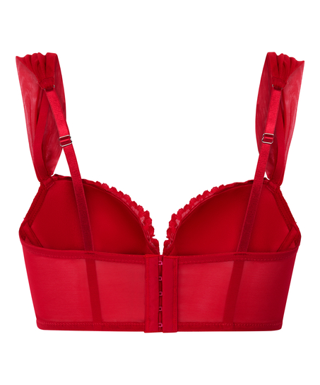 Whitney Padded Underwired Longline Bra, Red