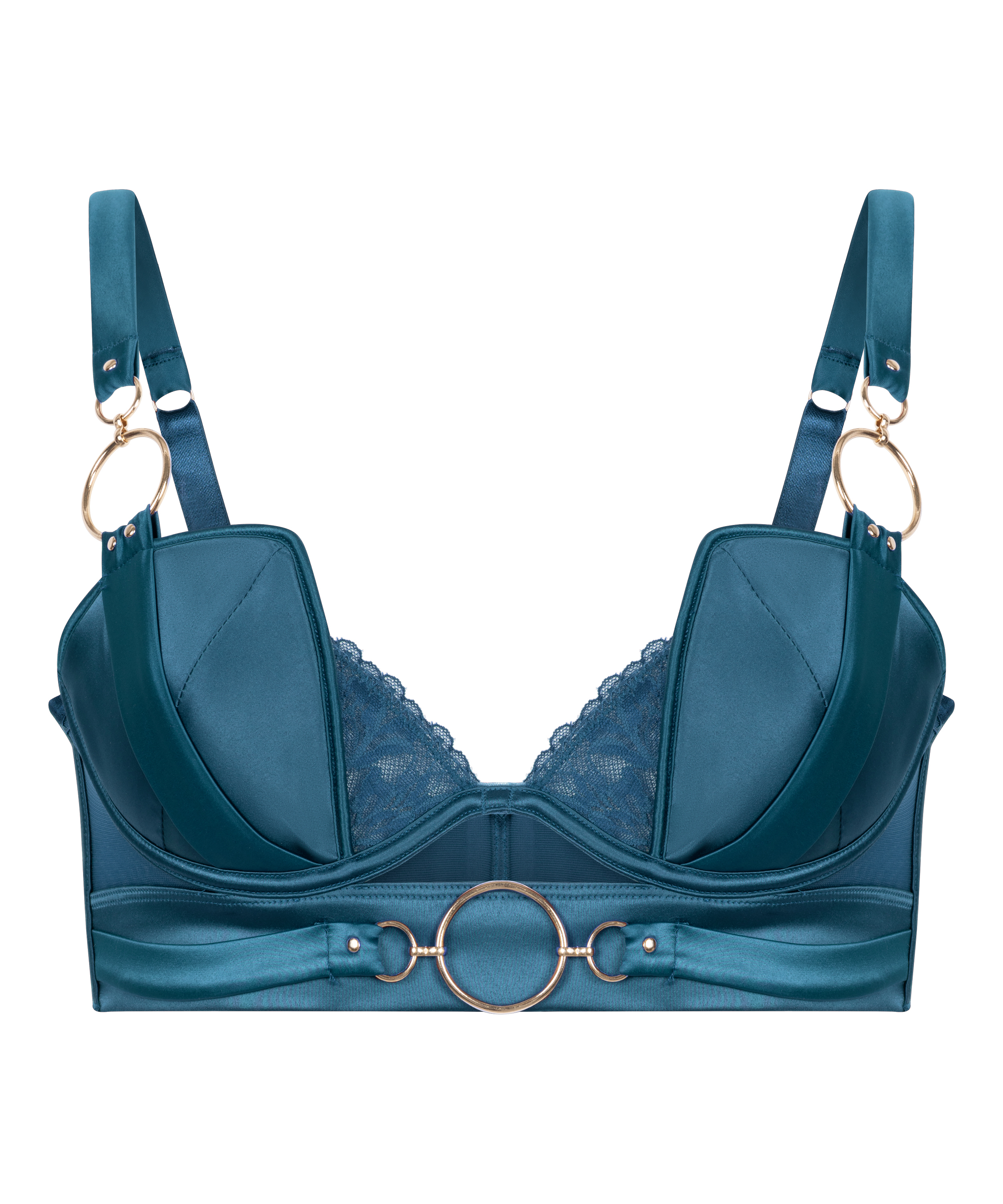 Marjolein Padded Underwired Longline Bra, Blue, main