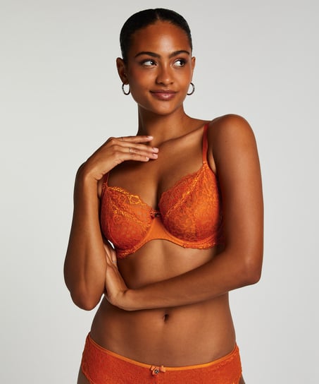 Marine Non-Padded Underwired Bra, Orange