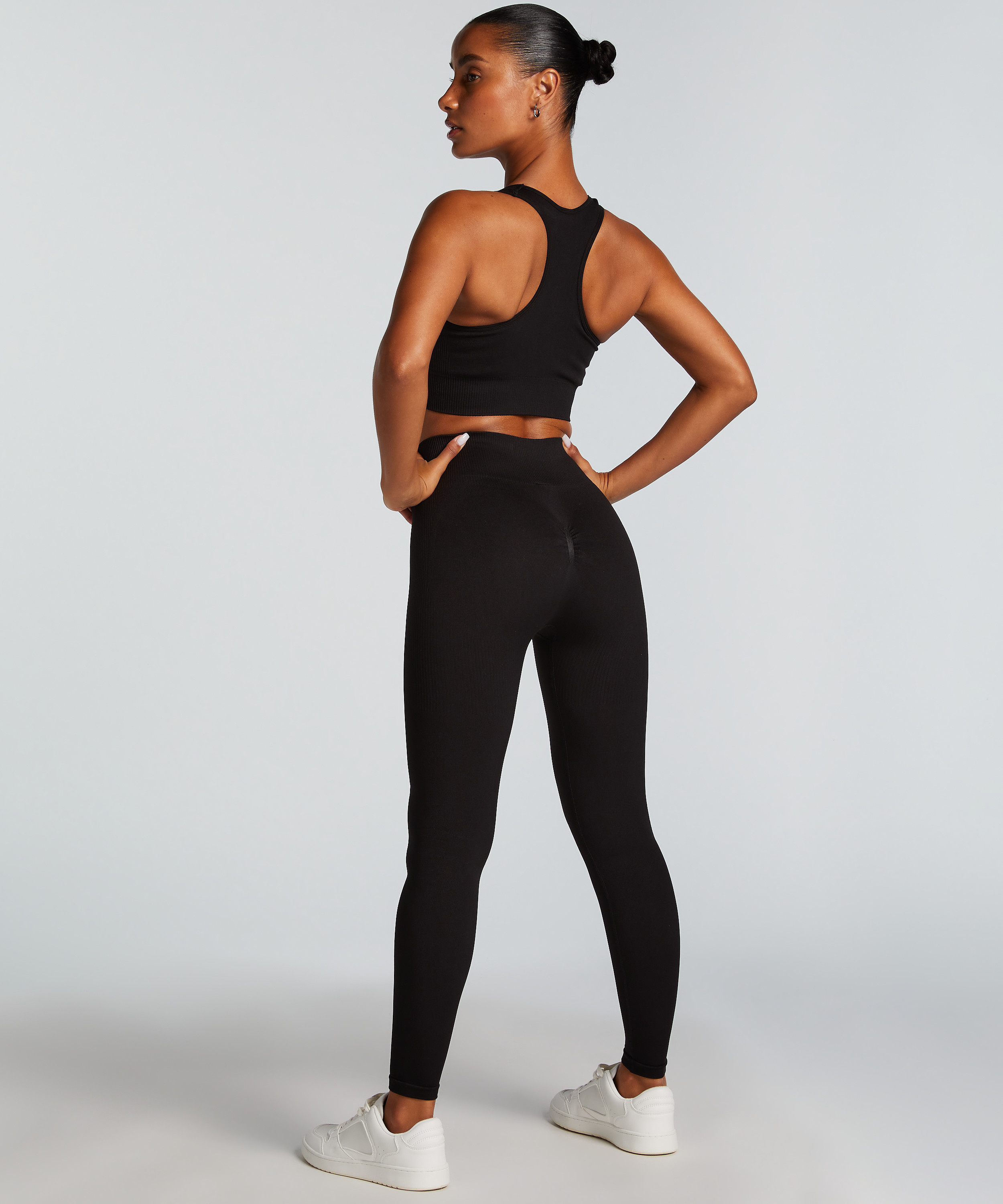HKMX Seamless Sports Bra, Black, main