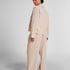 Dobby Pyjama Jacket Woven Cotton, Beige