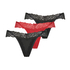 3-pack Willow Thong, Black
