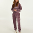 Tall Velours Jogging Bottoms, Purple