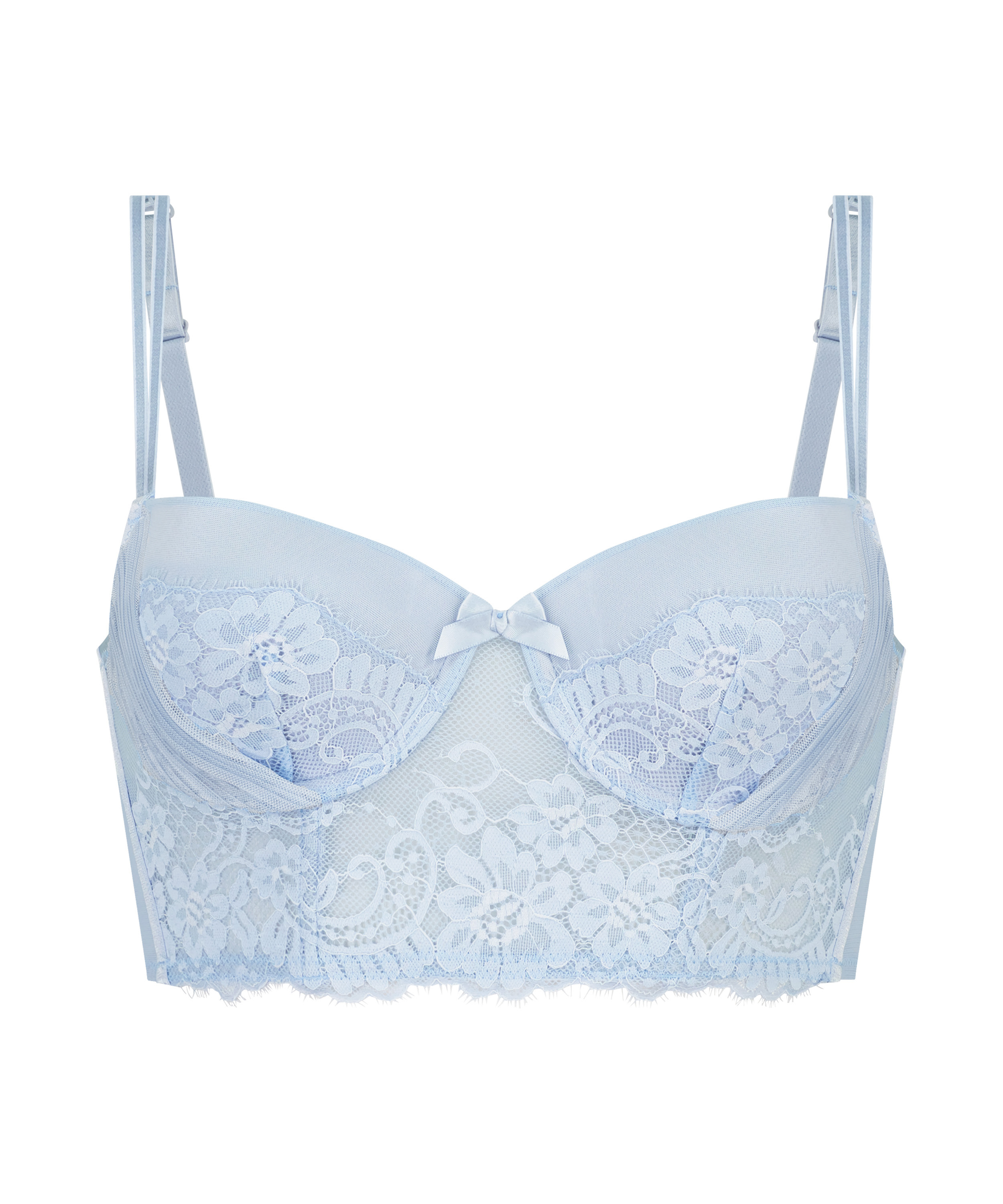 Catrin Padded Longline Underwired Bra, Blue, main