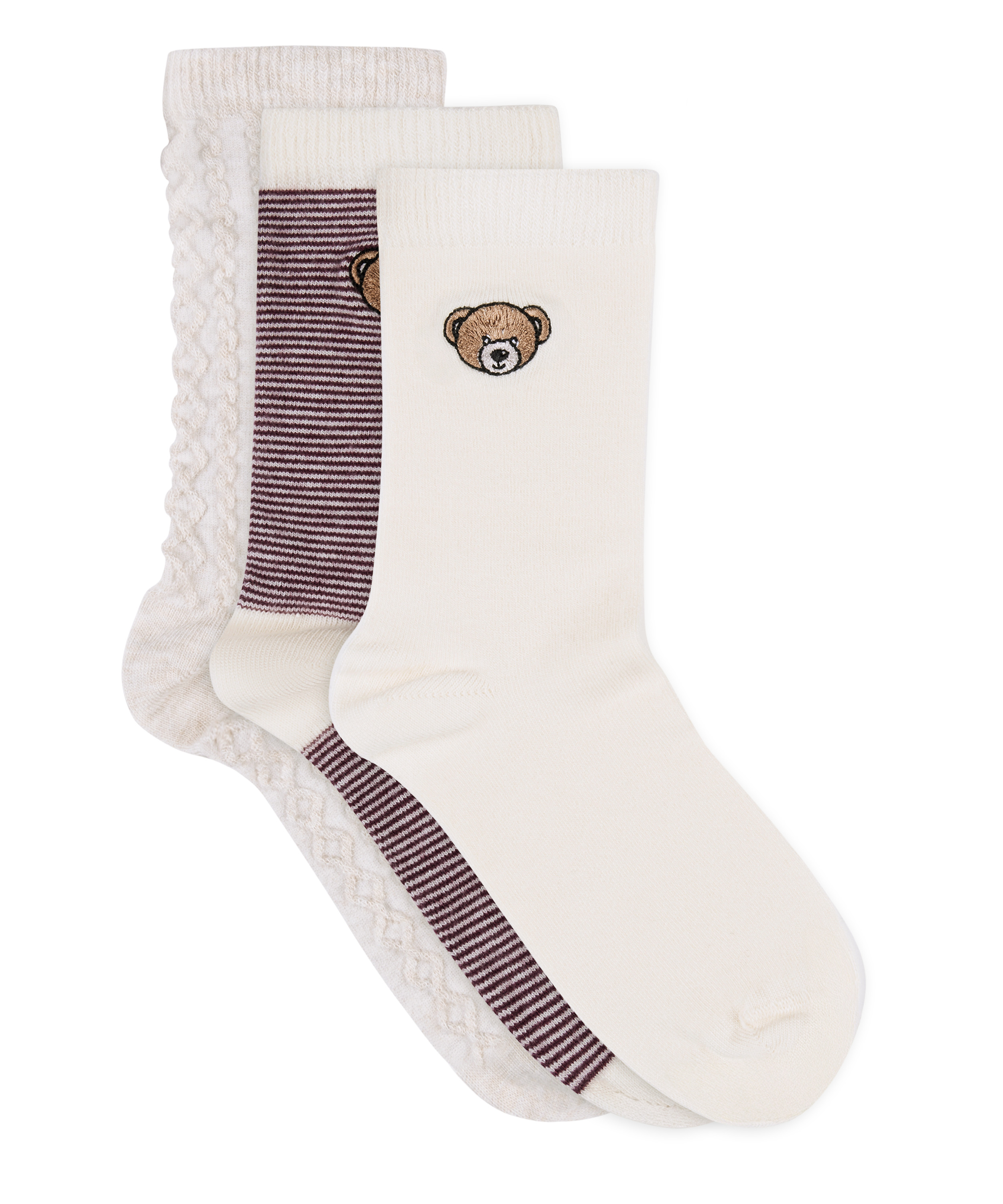 3 pack Giftpack Socks, White, main