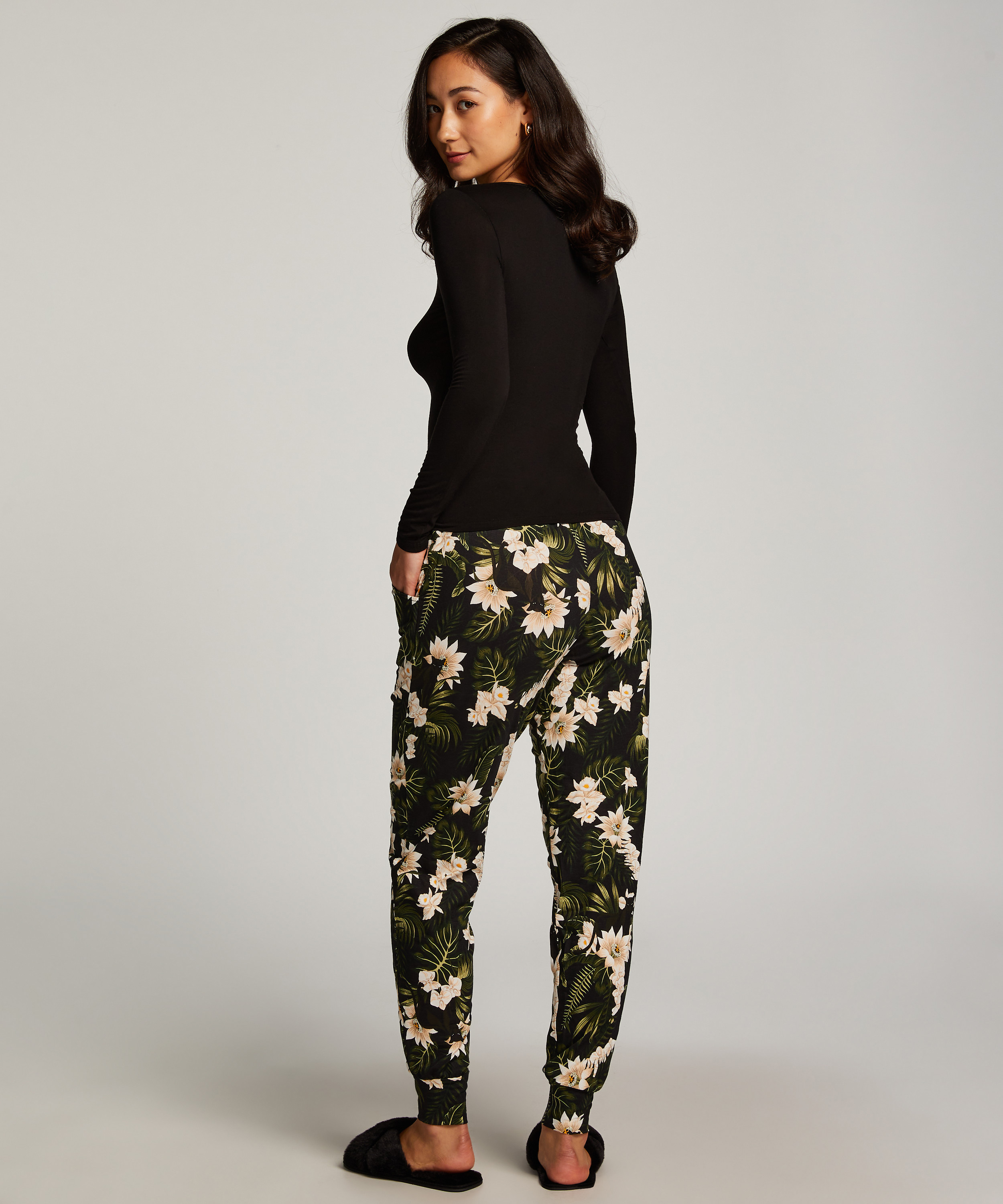 Jersey Pyjama Pants, Black, main