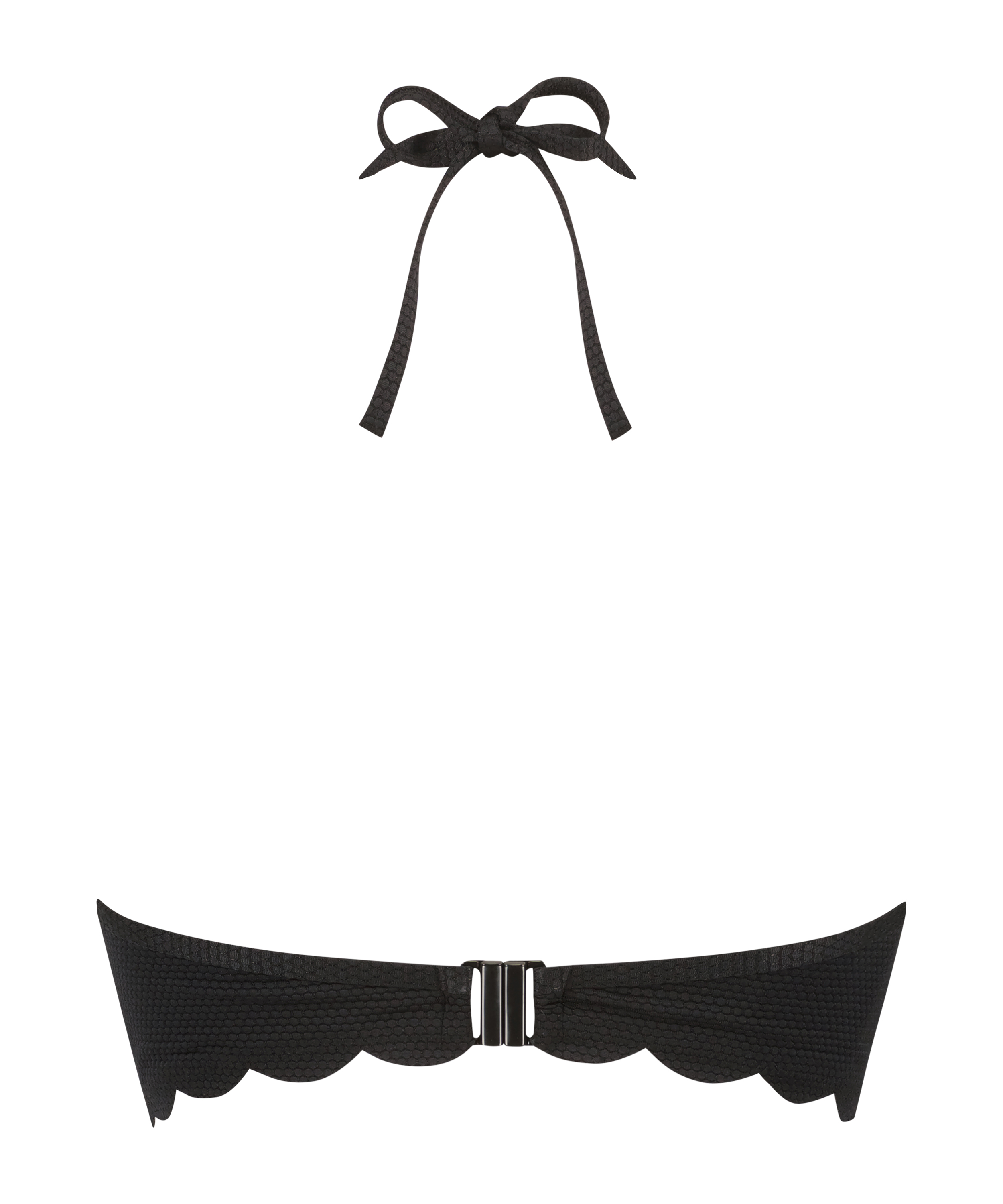 Push Up Bikini Top Scallop, Black, main