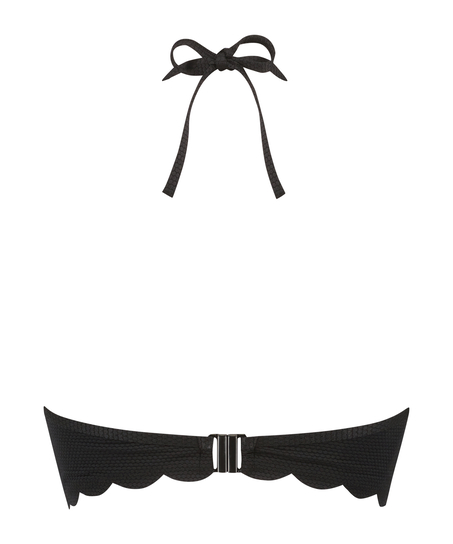 Push Up Bikini Top Scallop, Black
