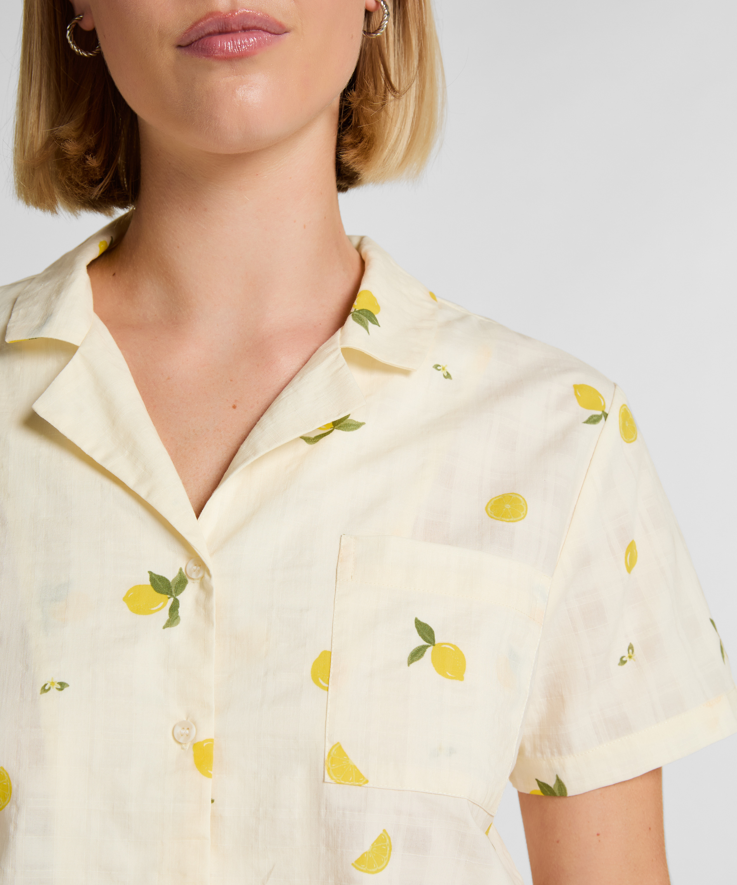 Lemon Pyjama Set, White, main